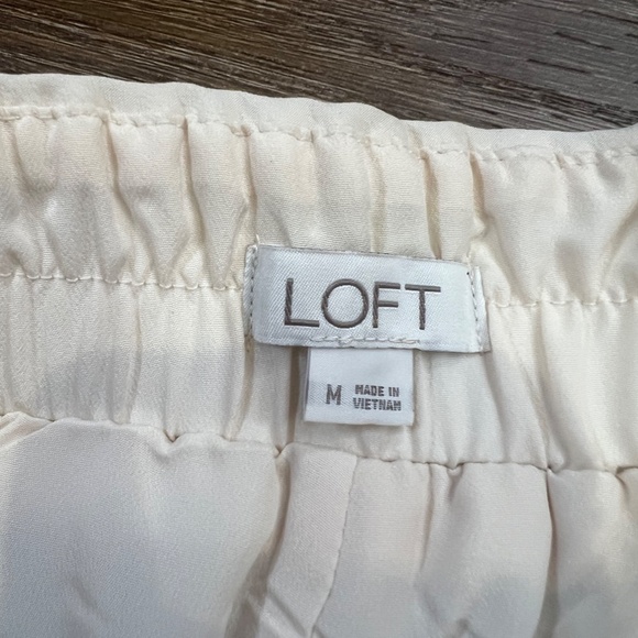 Loft Sequin Jogger Pants Cream Womens Pants Sz Medium Holiday Party Dressy - Picture 8 of 12